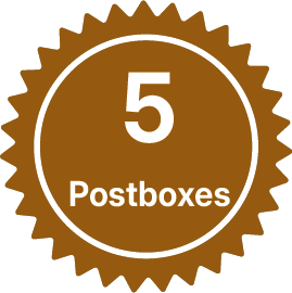 5 postboxes