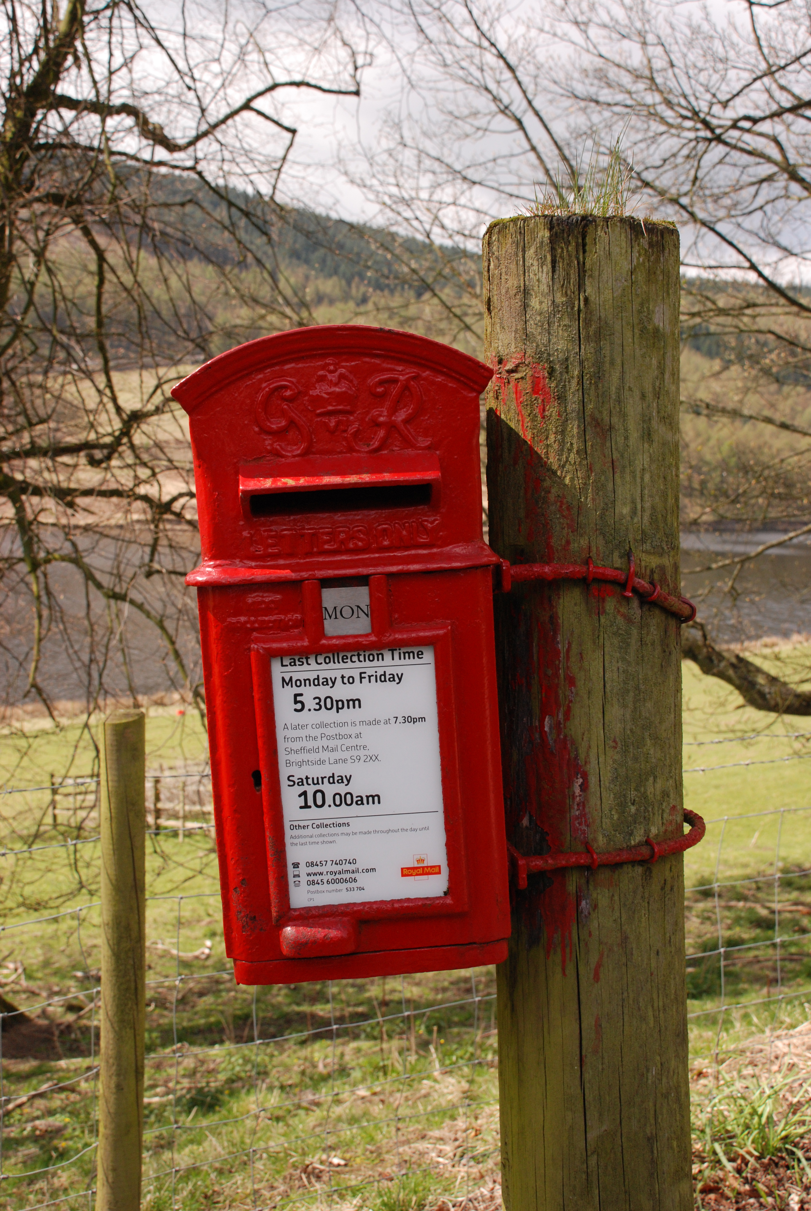 George VI GVIR lamp box near Ladybower Reservoir