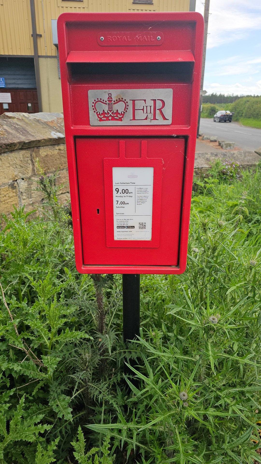 Postbox: B6345, Acklington, Acklington, Northumberland